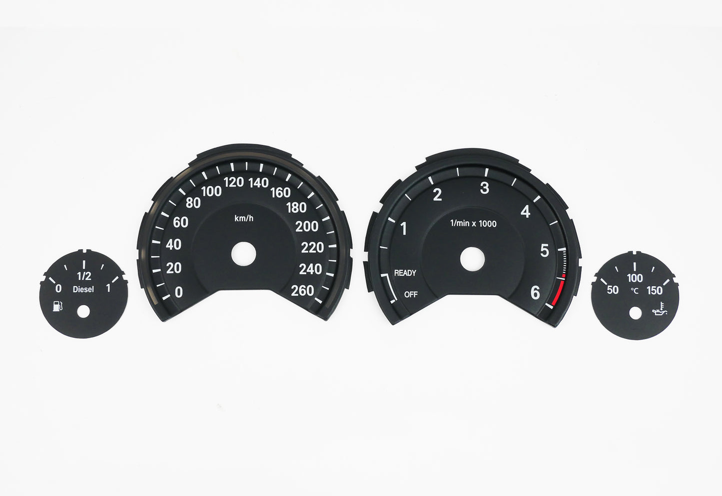 BMW 3D Black F30 F31 F32 F33 F34 F36 - Speedometer Dials Gauges
