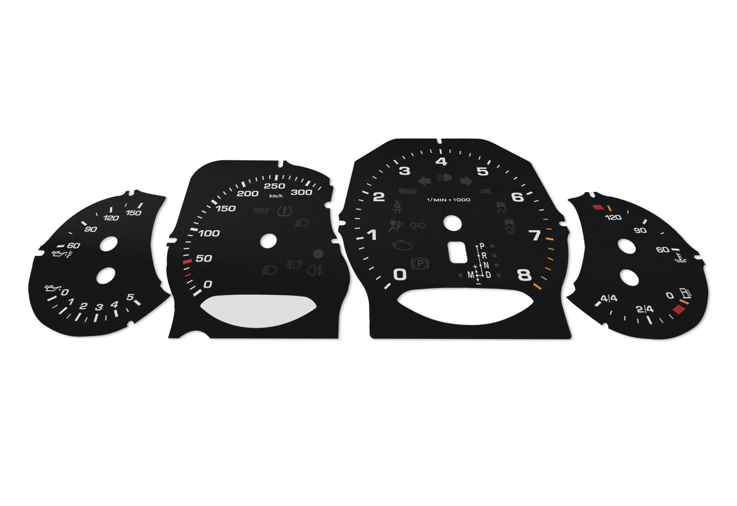 For Porsche Panamera 320km/h - Speedometer gauges from MPH to km/h Gauges
