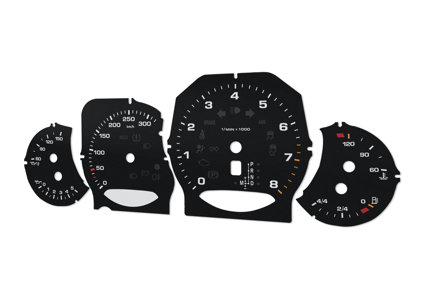 For Porsche Panamera 320km/h - Speedometer gauges from MPH to km/h Gauges