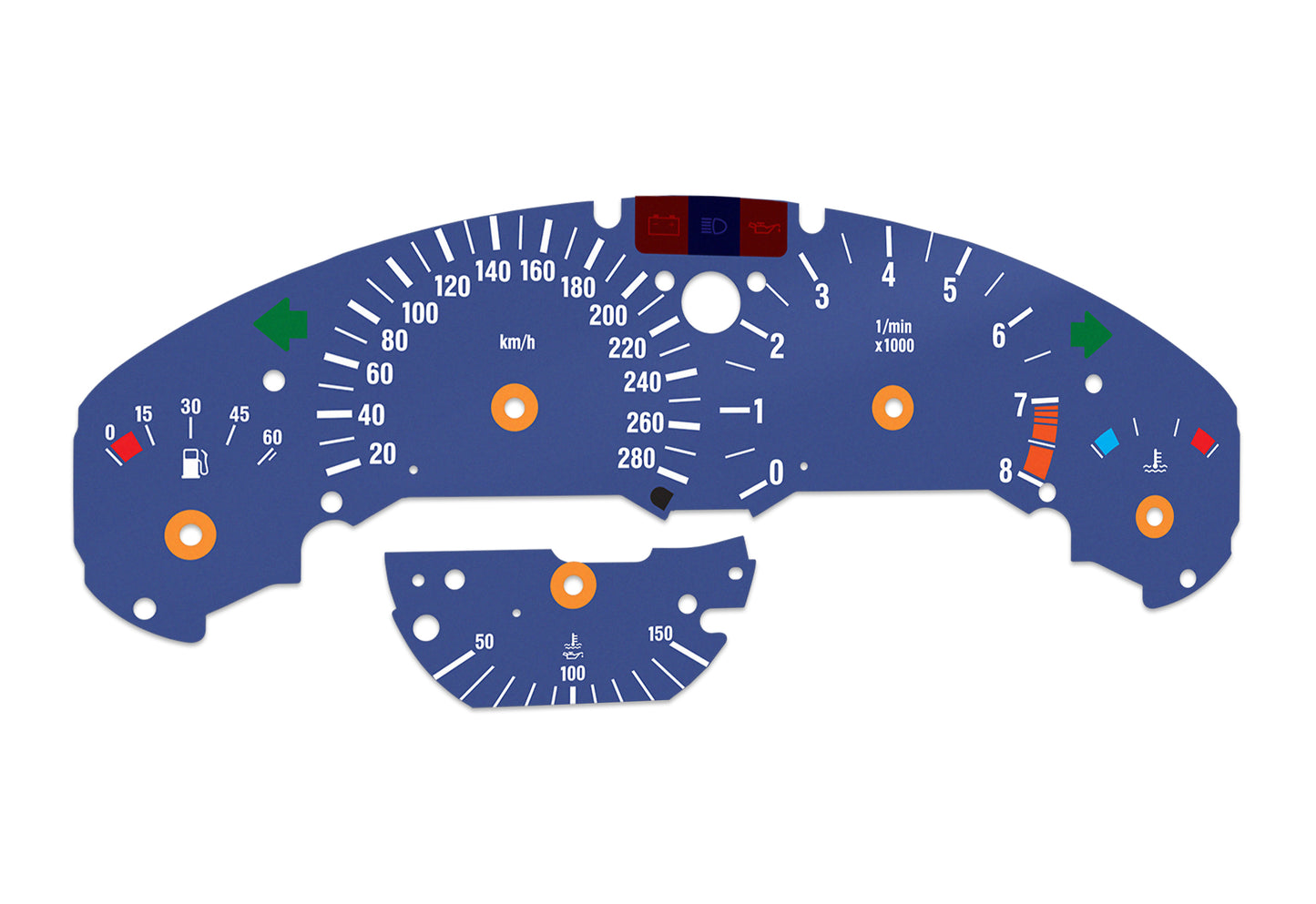 BMW M3 E36 Blue - Speedometer Dials Gauges