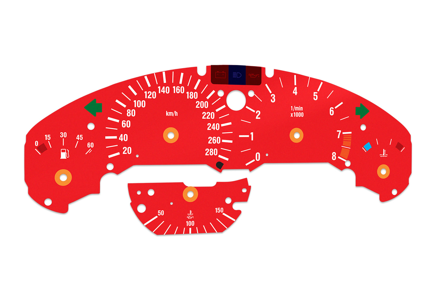 BMW M3 E36 Red - Speedometer Dials Gauges