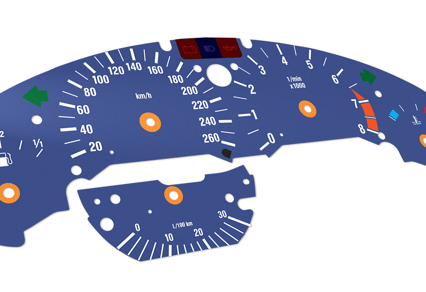 BMW M3 E36 Blue - Speedometer Dials Gauges