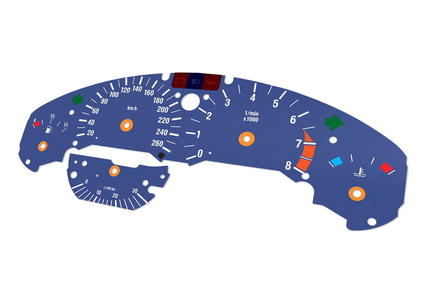 BMW M3 E36 Blue - Speedometer Dials Gauges