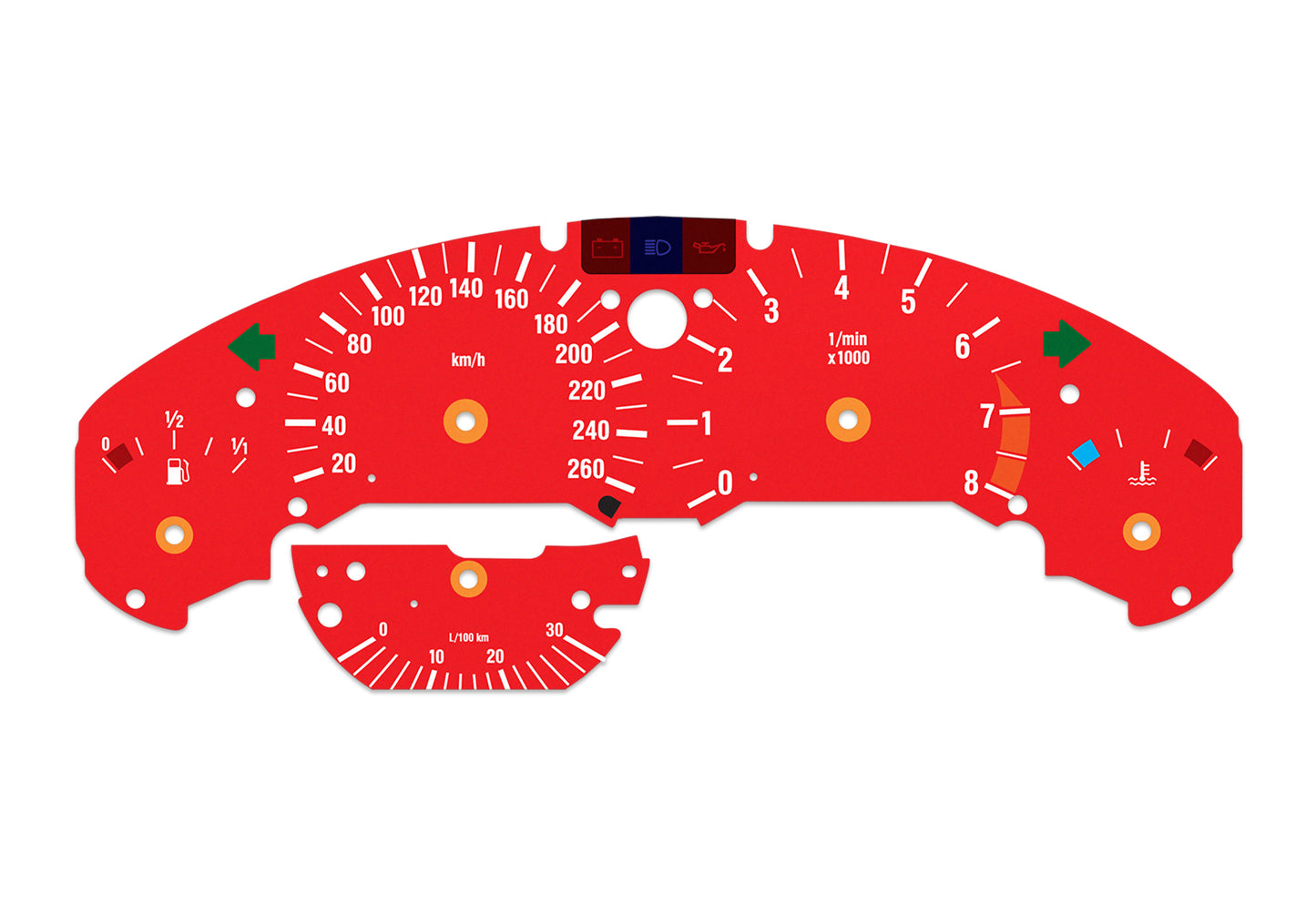BMW M3 E36 Red - Speedometer Dials Gauges