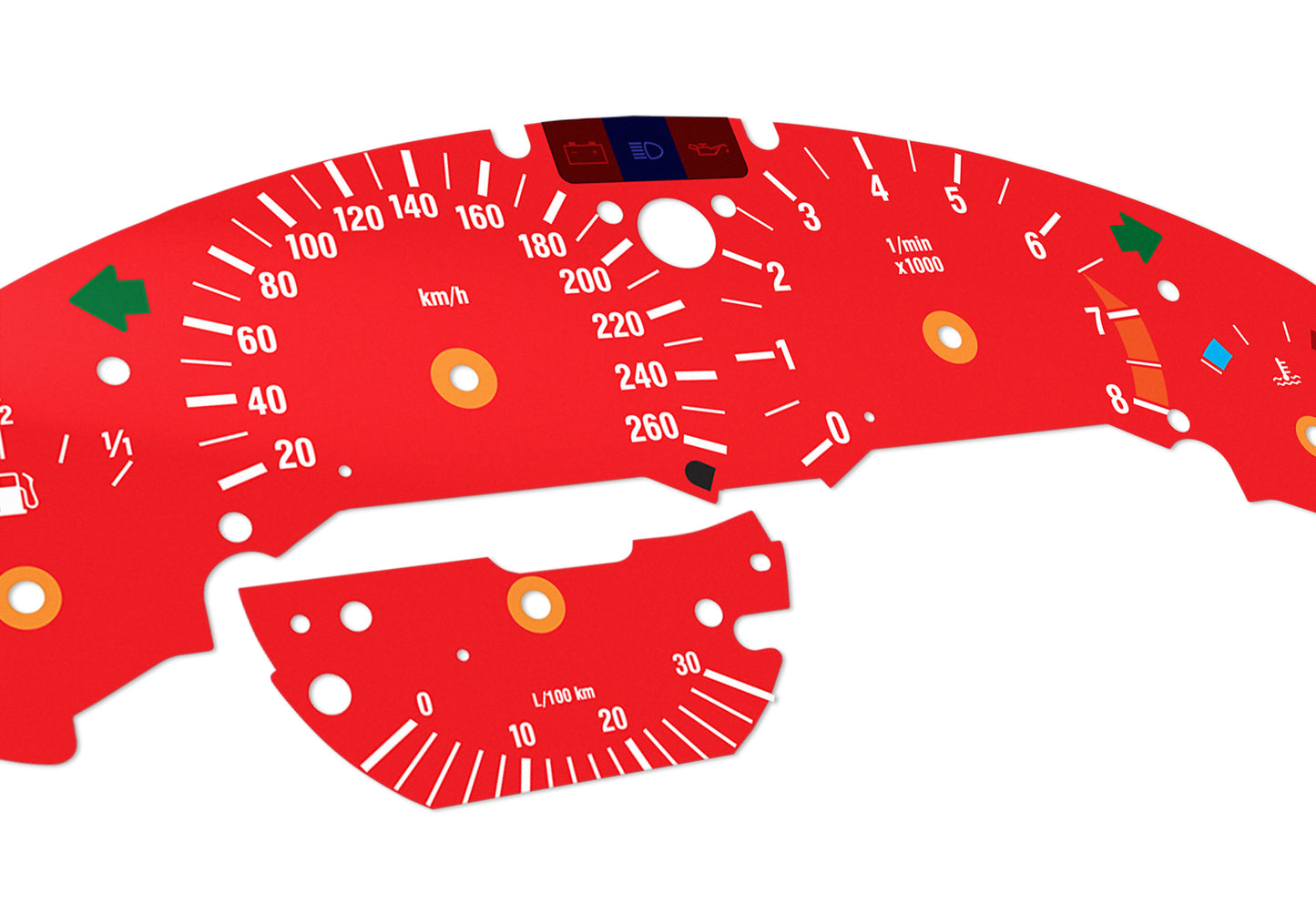 BMW M3 E36 Red - Speedometer Dials Gauges