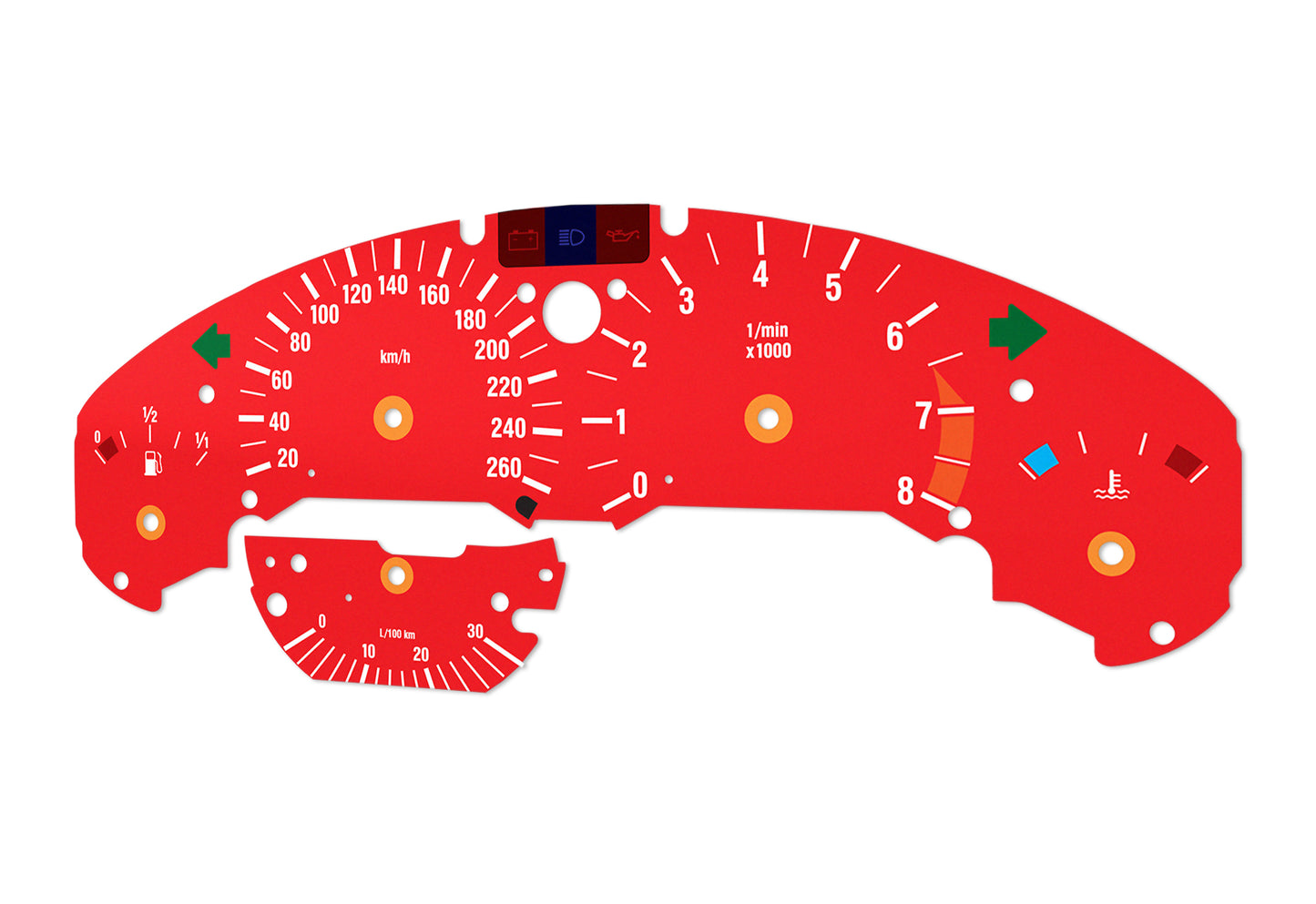 BMW M3 E36 Red - Speedometer Dials Gauges