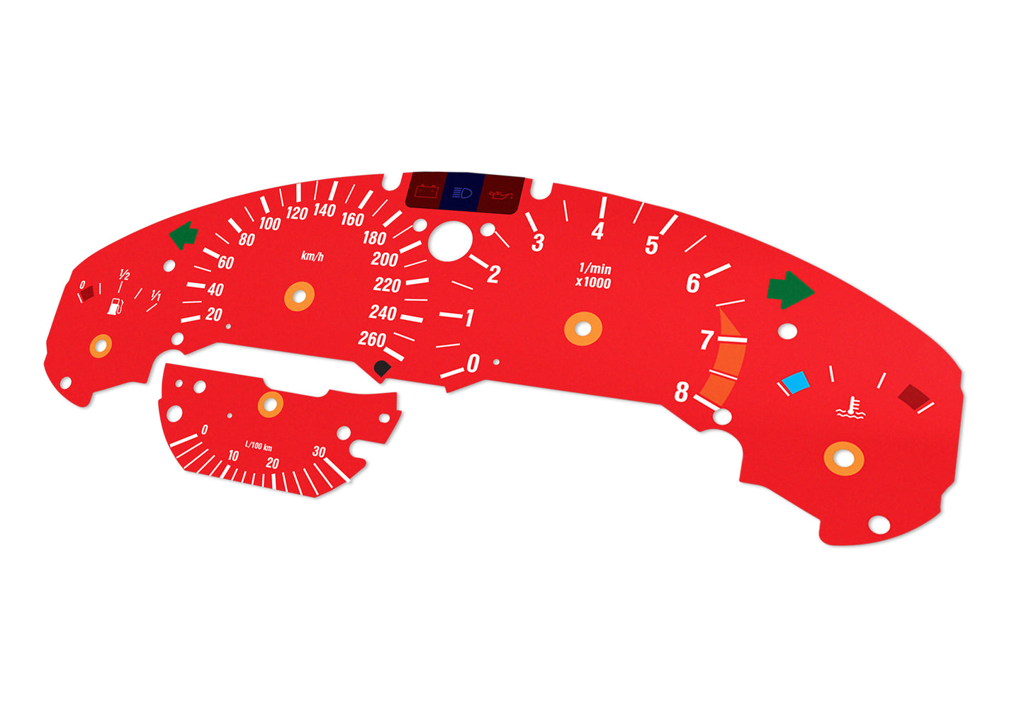 BMW M3 E36 Red - Speedometer Dials Gauges