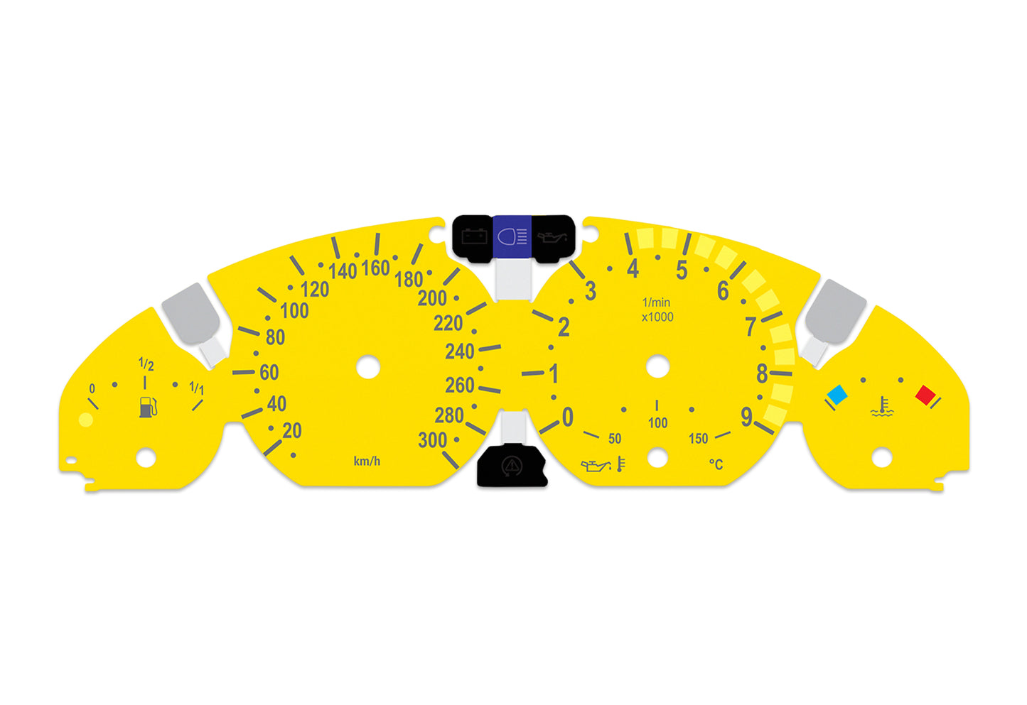 BMW M3 E46 Yellow - Speedometer Dials Gauges