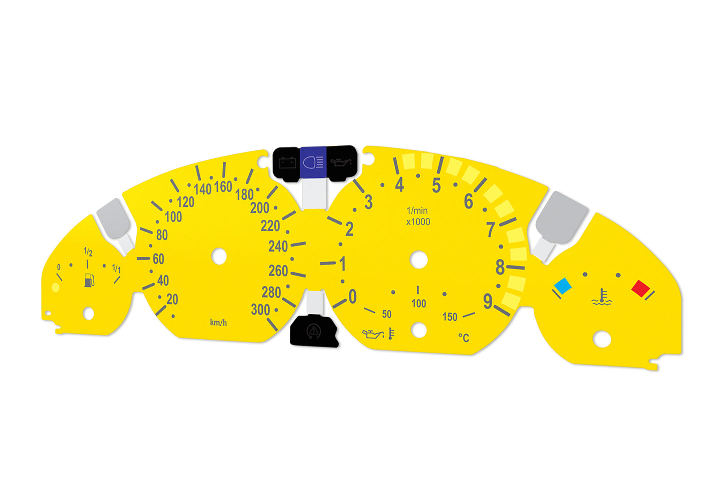 BMW M3 E46 Yellow - Speedometer Dials Gauges