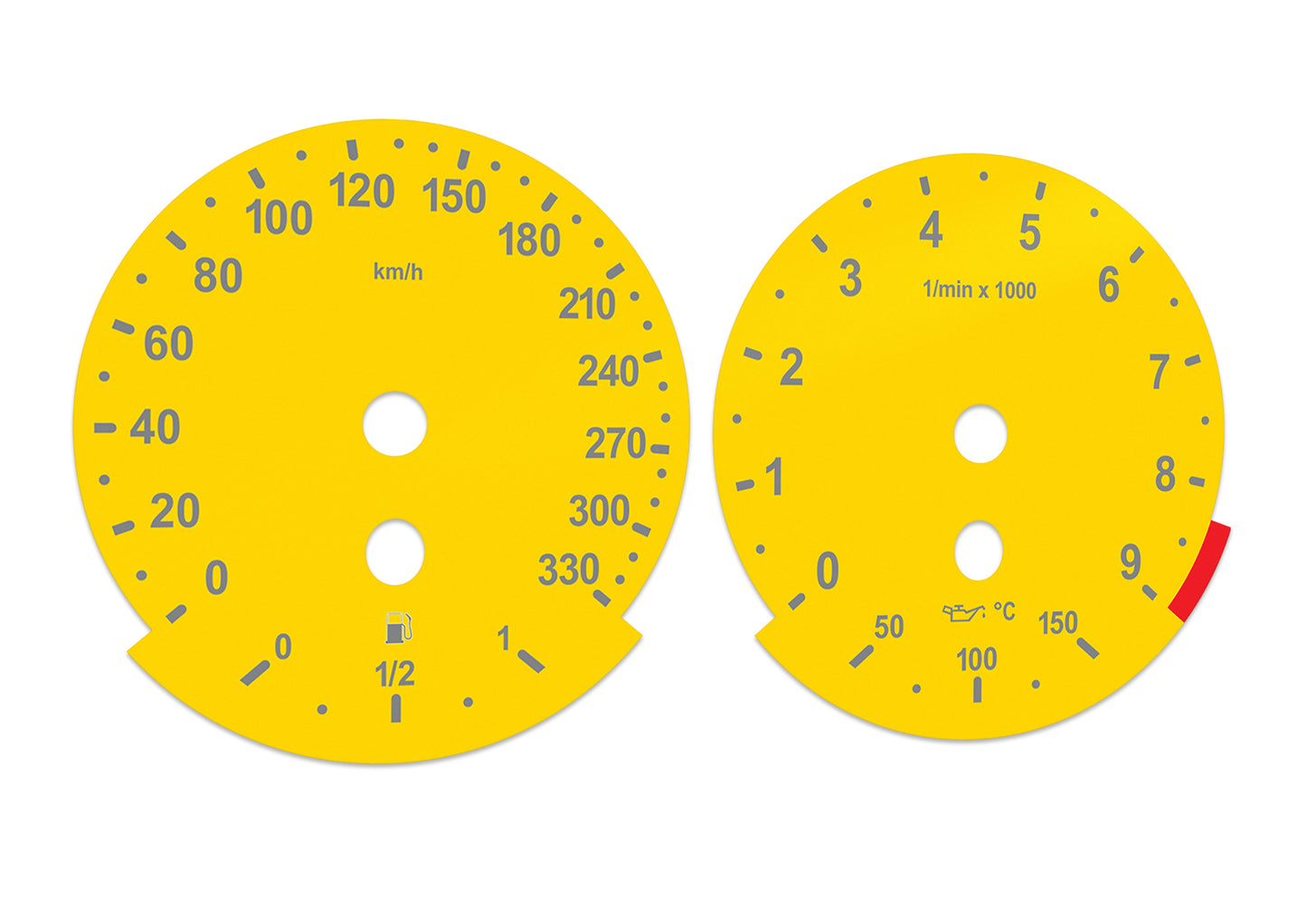 BMW M5/M6 E60, E63, E64 Yellow - Speedometer Dials Gauges