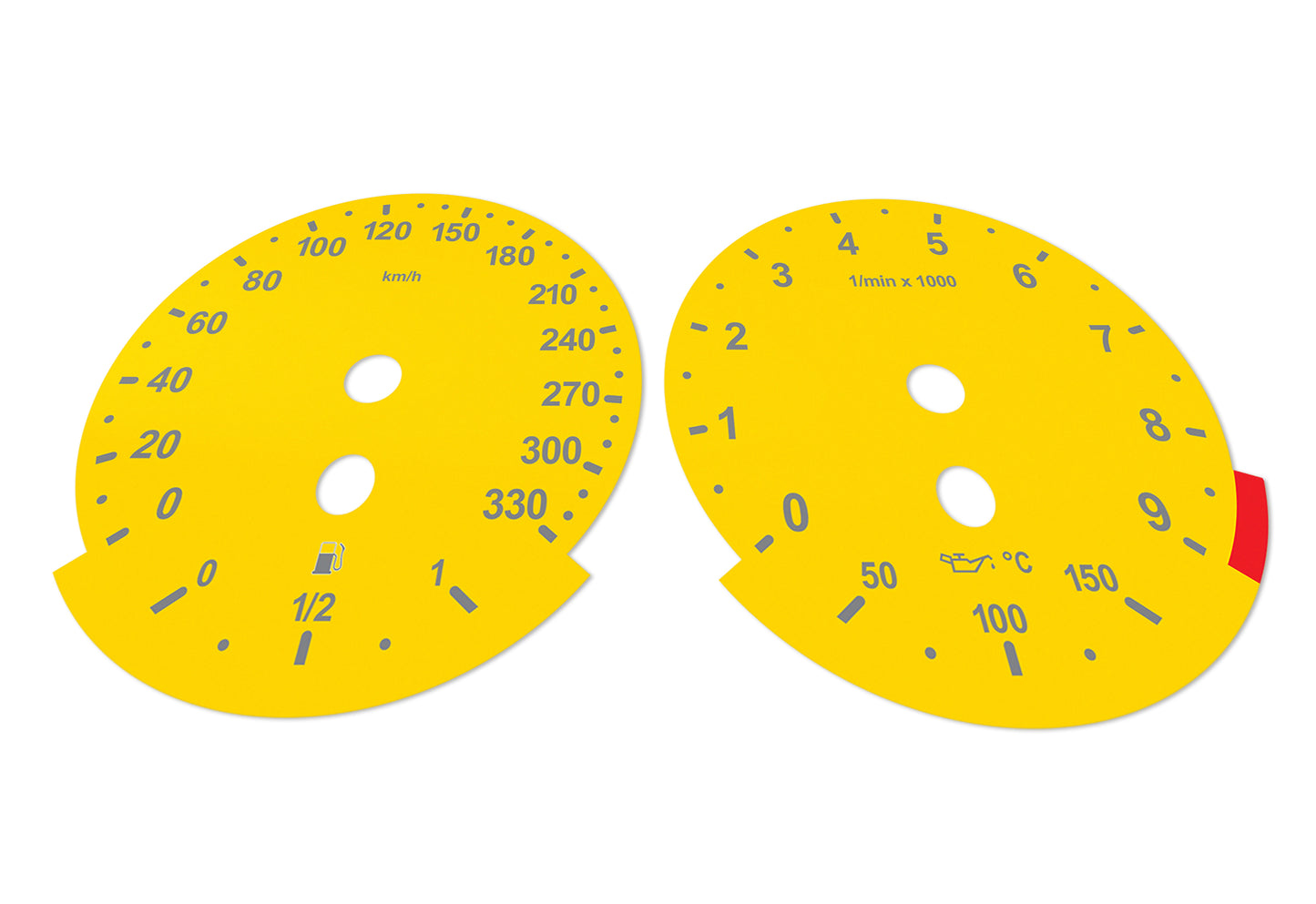 BMW M5/M6 E60, E63, E64 Yellow - Speedometer Dials Gauges