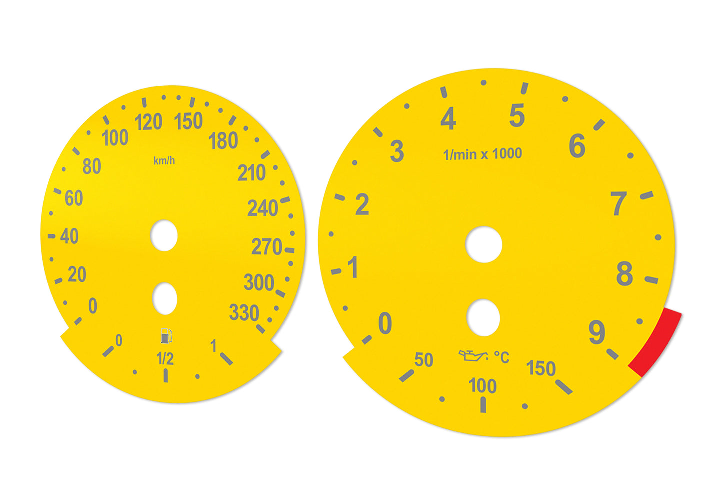 BMW M5/M6 E60, E63, E64 Yellow - Speedometer Dials Gauges