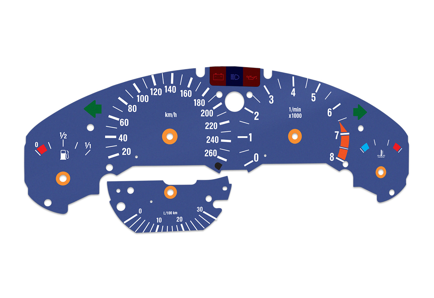 BMW M3 E36 Blue - Speedometer Dials Gauges