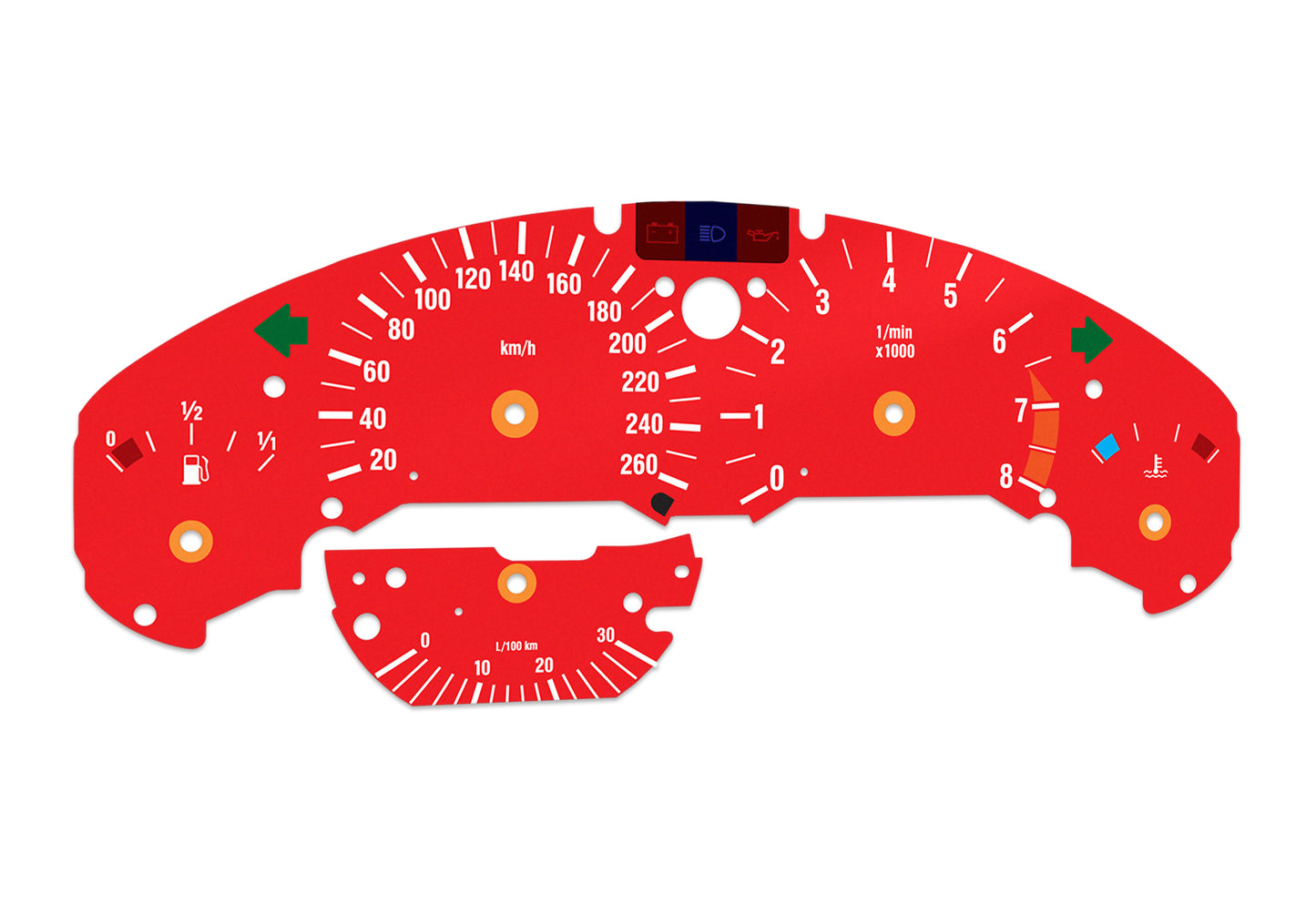 BMW M3 E36 Red - Speedometer Dials Gauges