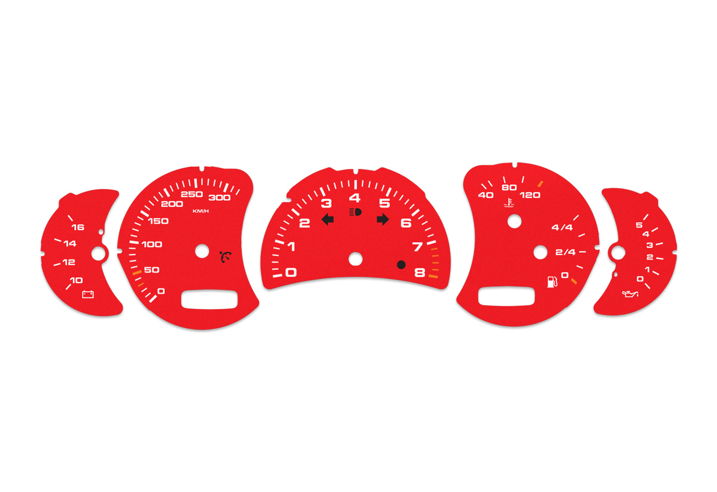 Porsche Carrera 911 996.2 Red - Speedometer Dials Gauges