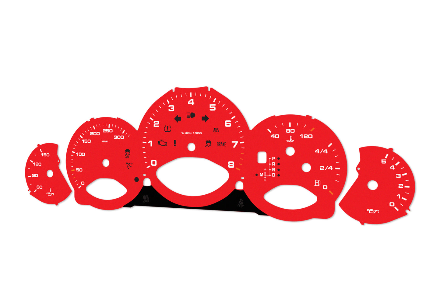 Porsche Carrera 911 997.2 Red - Speedometer Dials Gauges