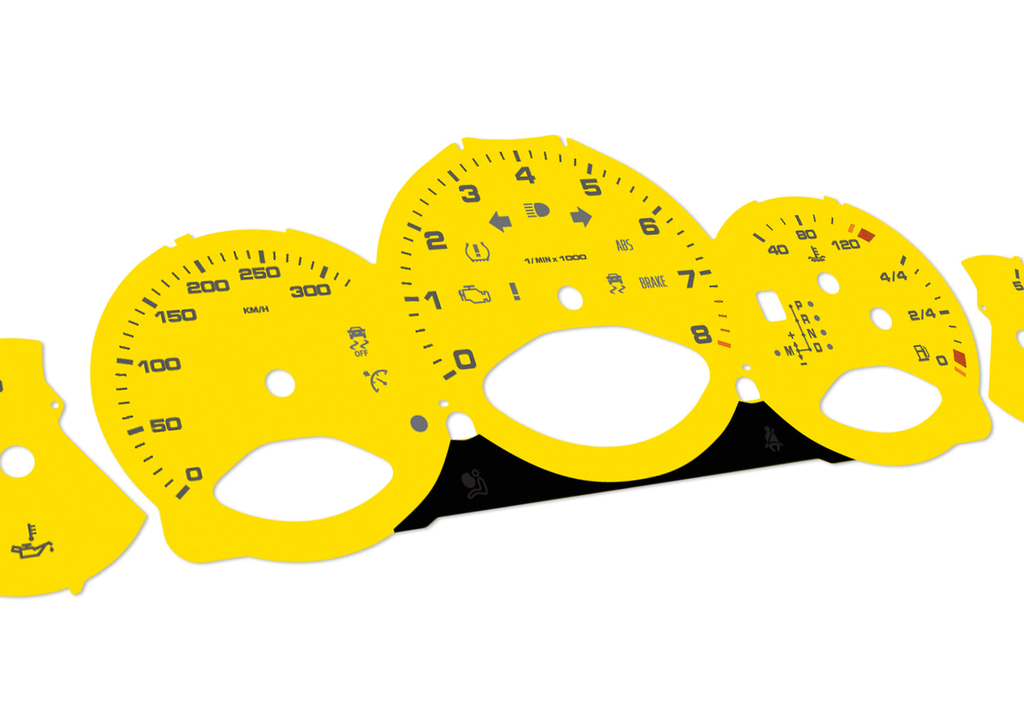 Porsche Carrera 911 997.2 Yellow - Speedometer Dials Gauges