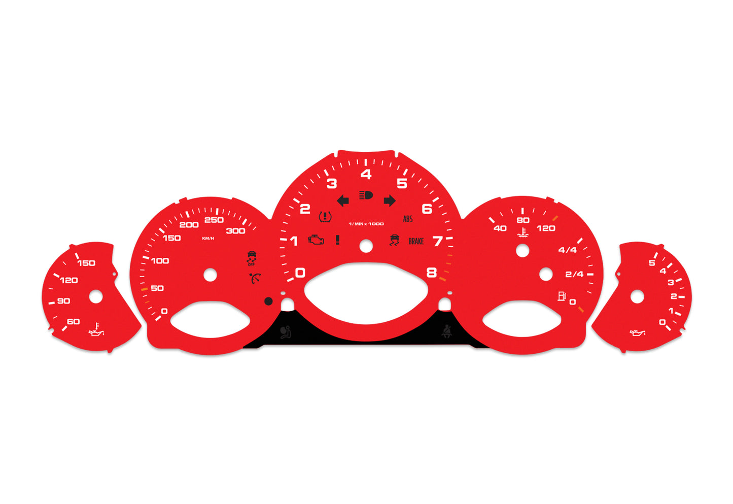 Porsche Carrera 911 997.2 Red - Speedometer Dials Gauges