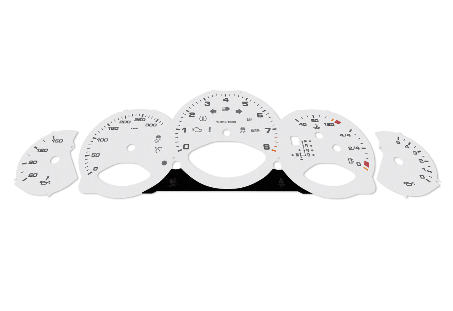 Porsche Carrera 911 997.2 Grey - Speedometer Dials Gauges