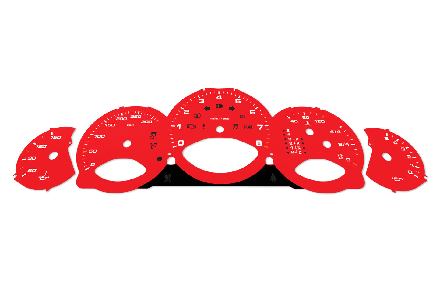 Porsche Carrera 911 997.1 Red - Speedometer Dials Gauges