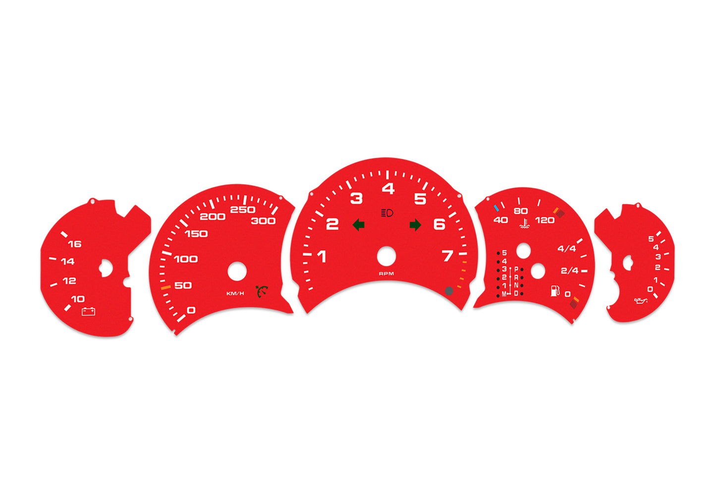 Porsche Carrera 911 996.1 Red - Speedometer Dials Gauges