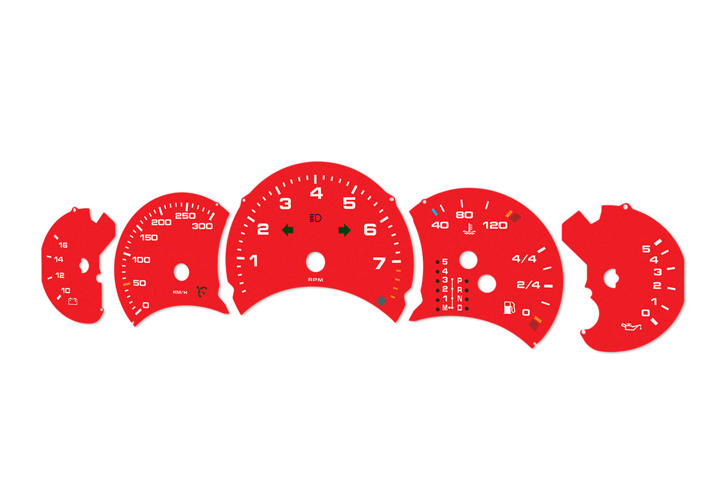 Porsche Carrera 911 996.1 Red - Speedometer Dials Gauges