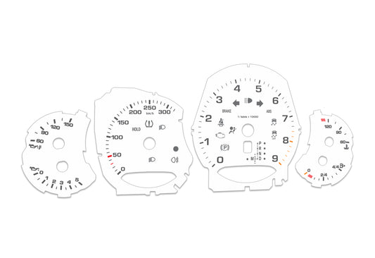 Porsche Carrera 911 991 White - Speedometer Dials Gauges