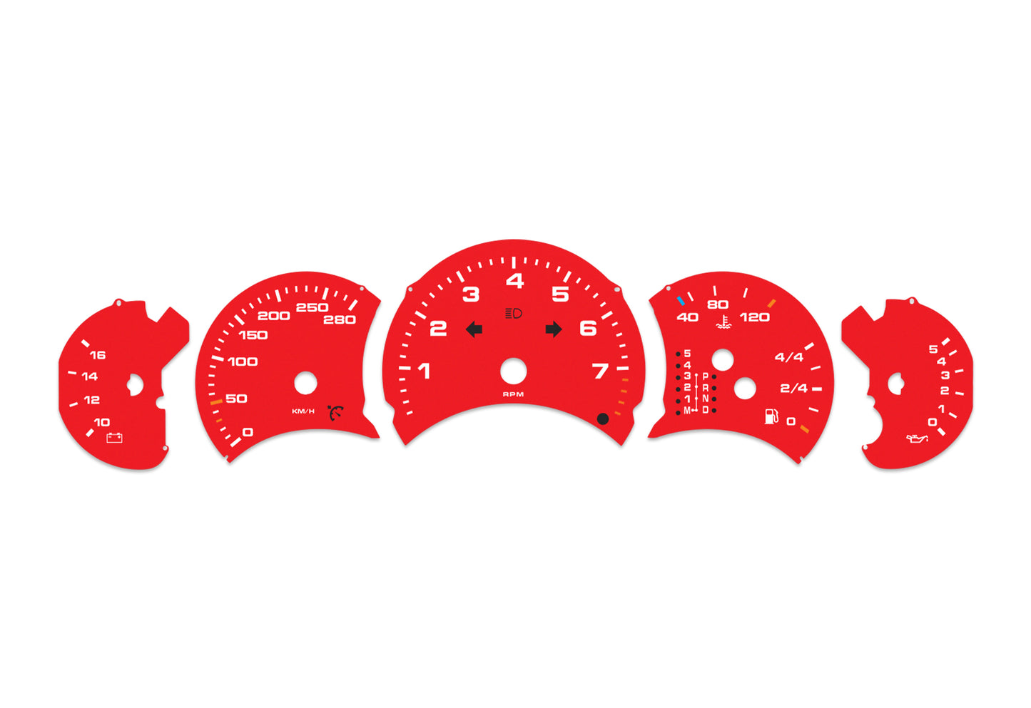 Porsche Carrera 911 996.1 Red - Speedometer Dials Gauges