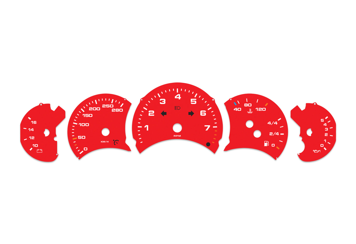 Porsche Carrera 911 996.1 Red - Speedometer Dials Gauges