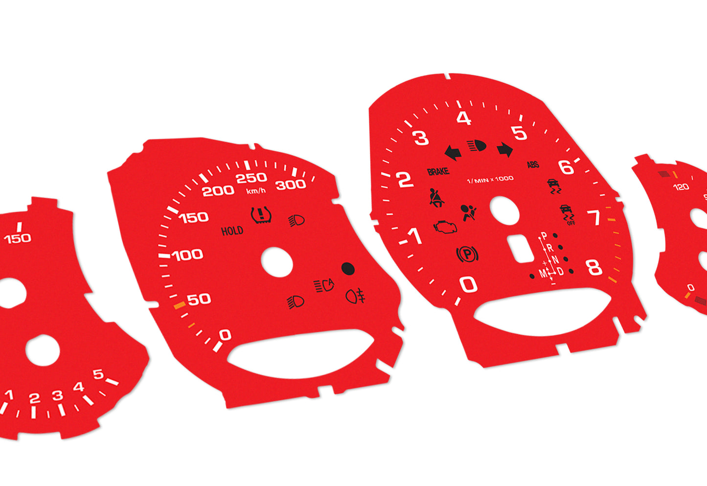 Porsche Carrera 911 991 Red - Speedometer Dials Gauges