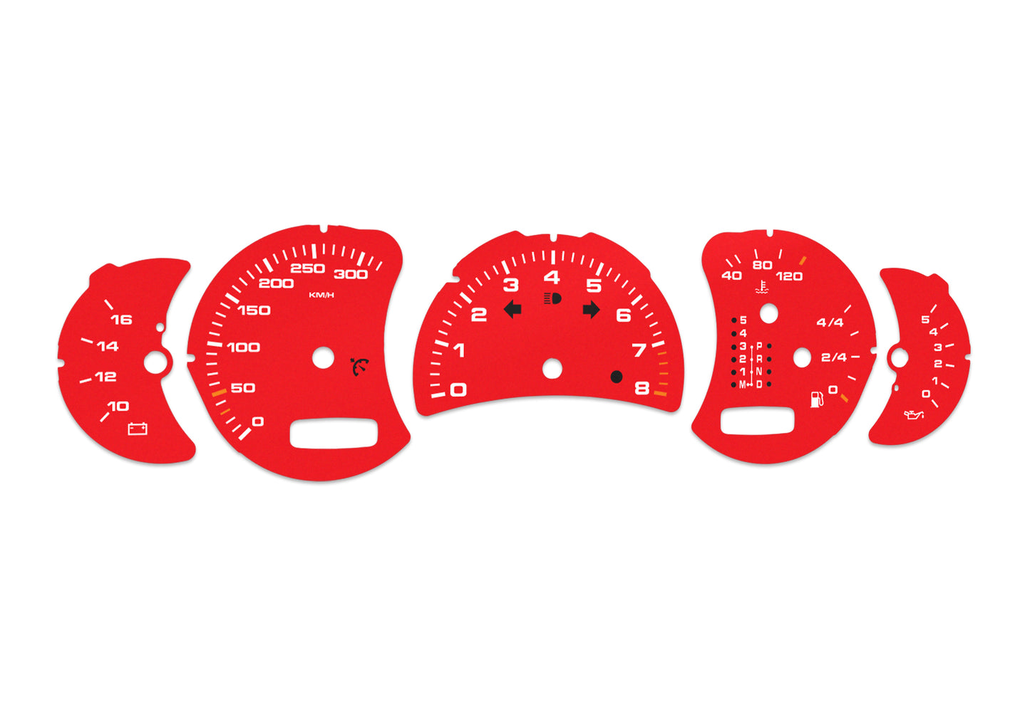 Porsche Carrera 911 996.2 Red - Speedometer Dials Gauges