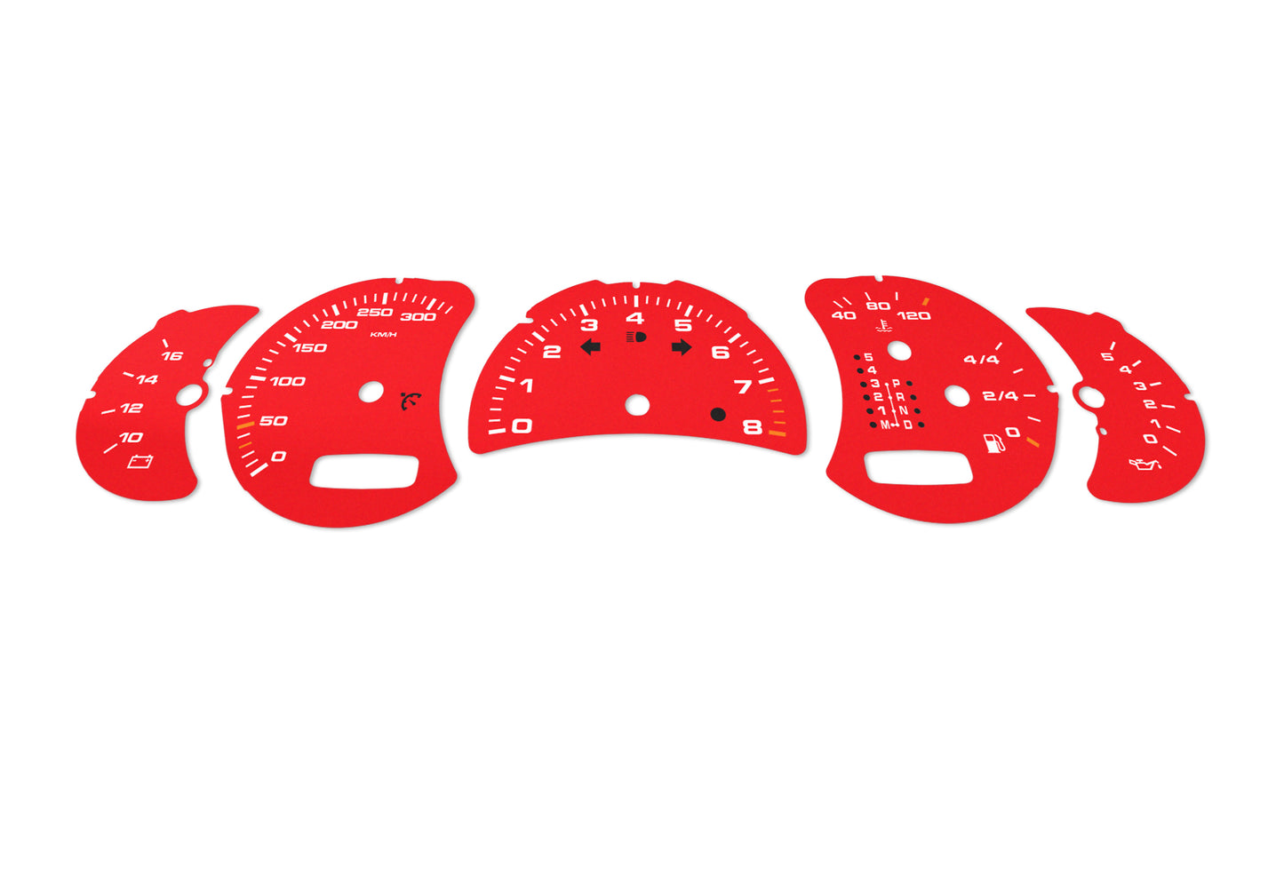 Porsche Carrera 911 996.2 Red - Speedometer Dials Gauges