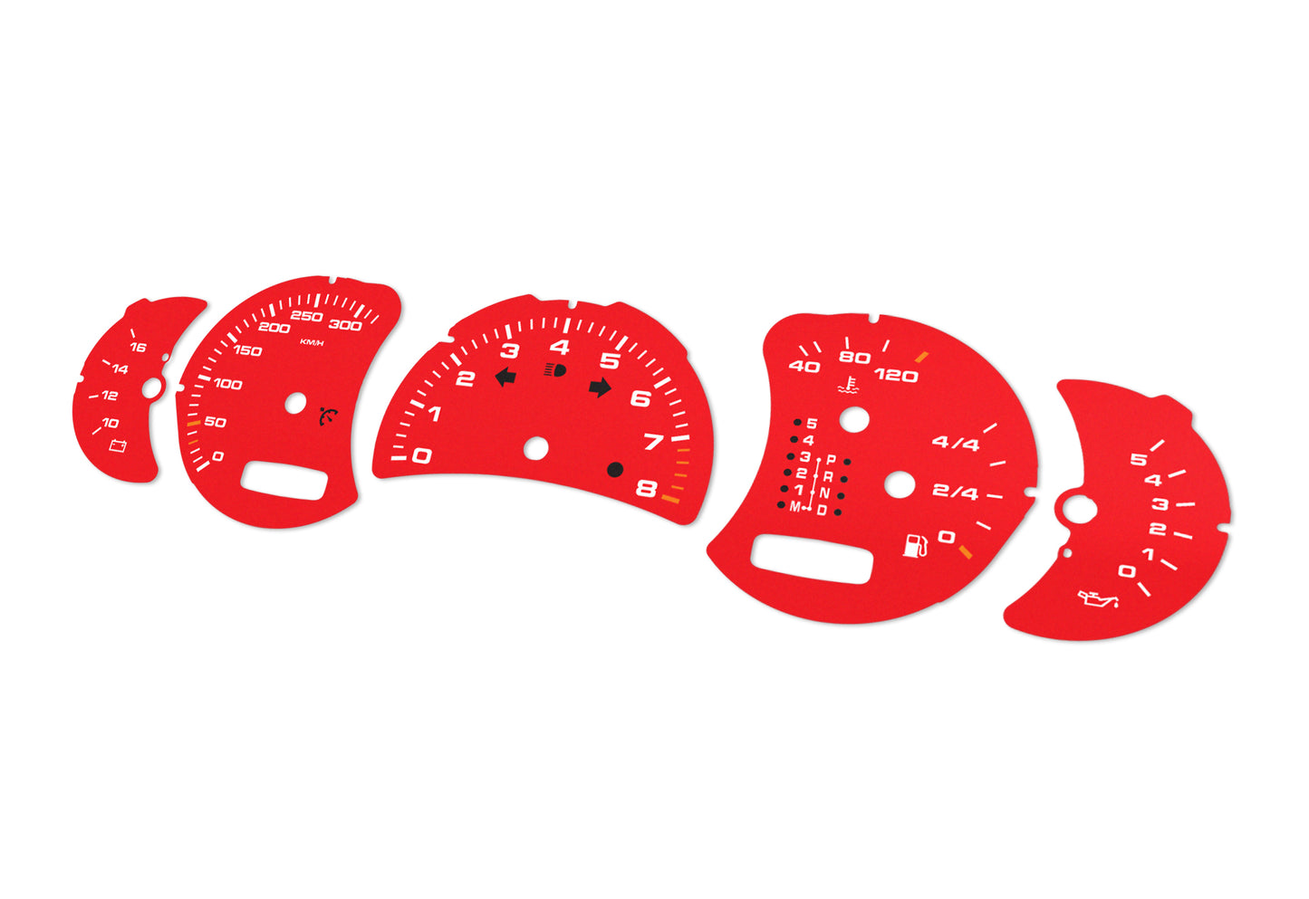 Porsche Carrera 911 996.2 Red - Speedometer Dials Gauges
