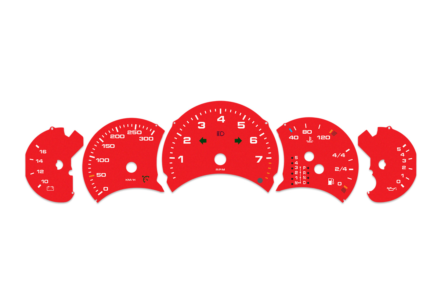 Porsche Carrera 911 996.1 Red - Speedometer Dials Gauges