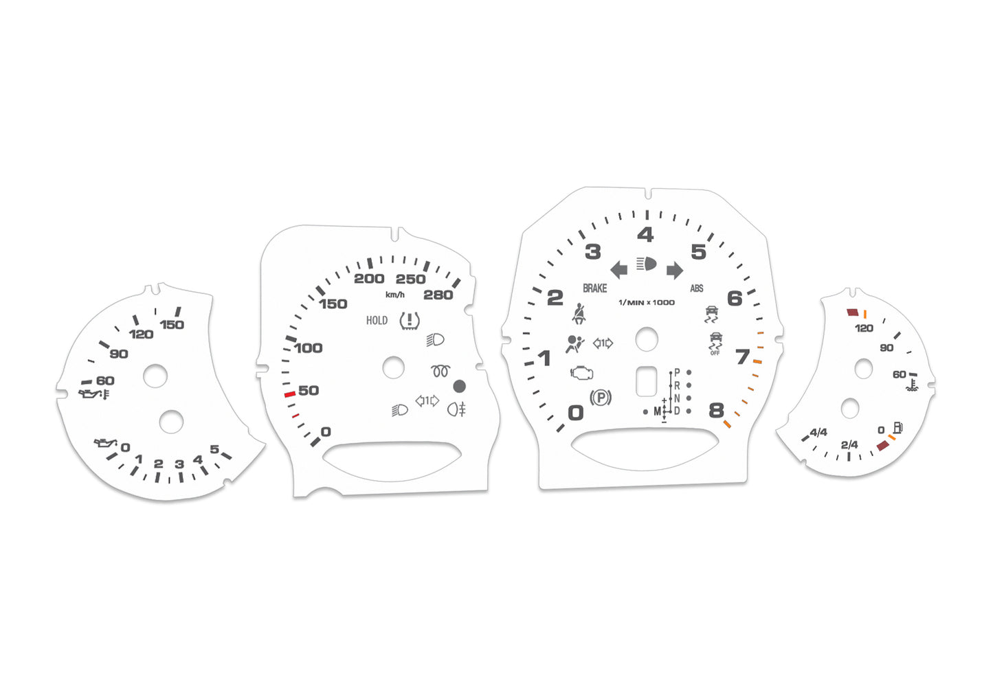 Porsche Cayenne White - Speedometer Dials Gauges