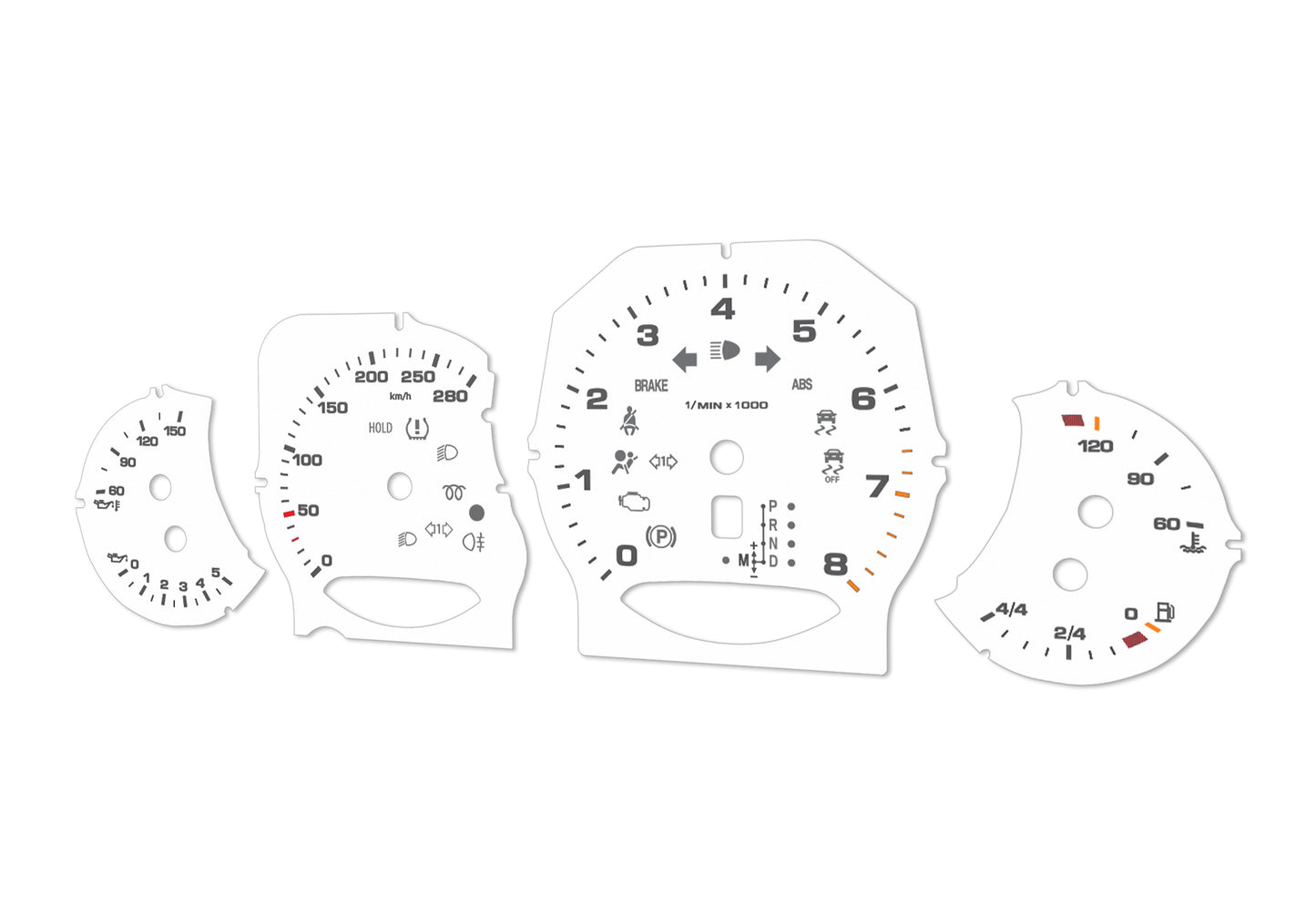 Porsche Cayenne White - Speedometer Dials Gauges