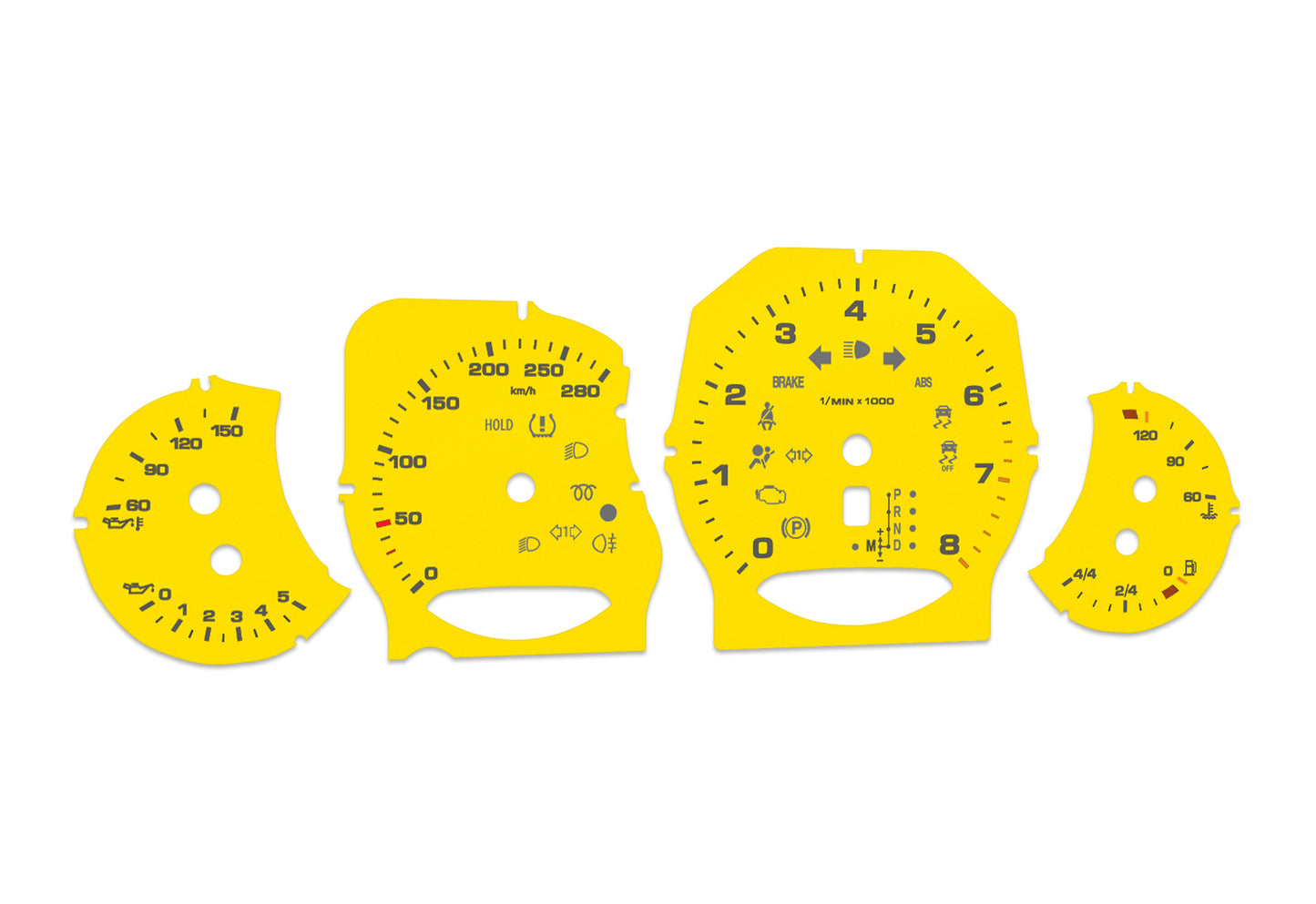 Porsche Cayenne Yellow - Speedometer Dials Gauges