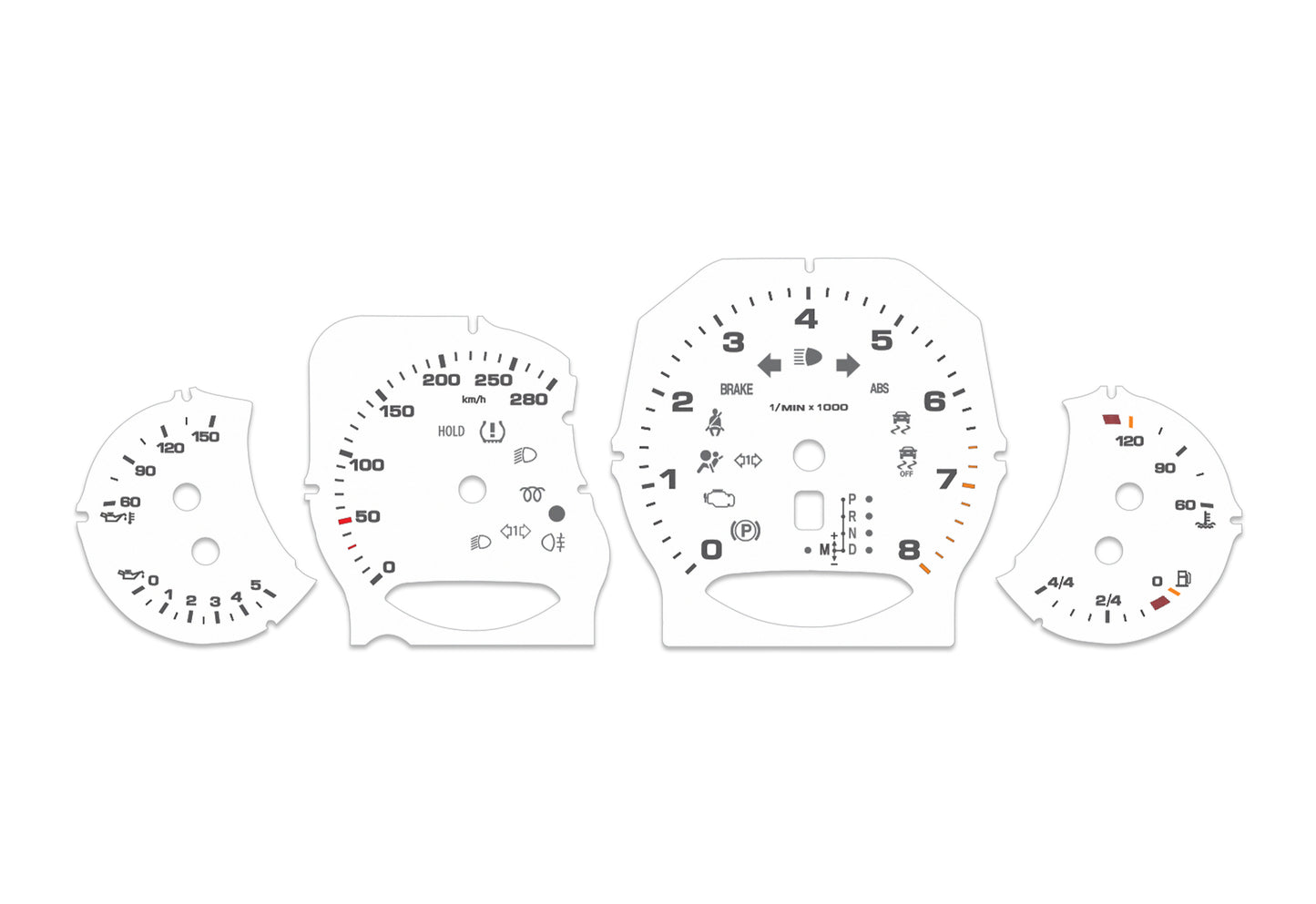 Porsche Cayenne White - Speedometer Dials Gauges
