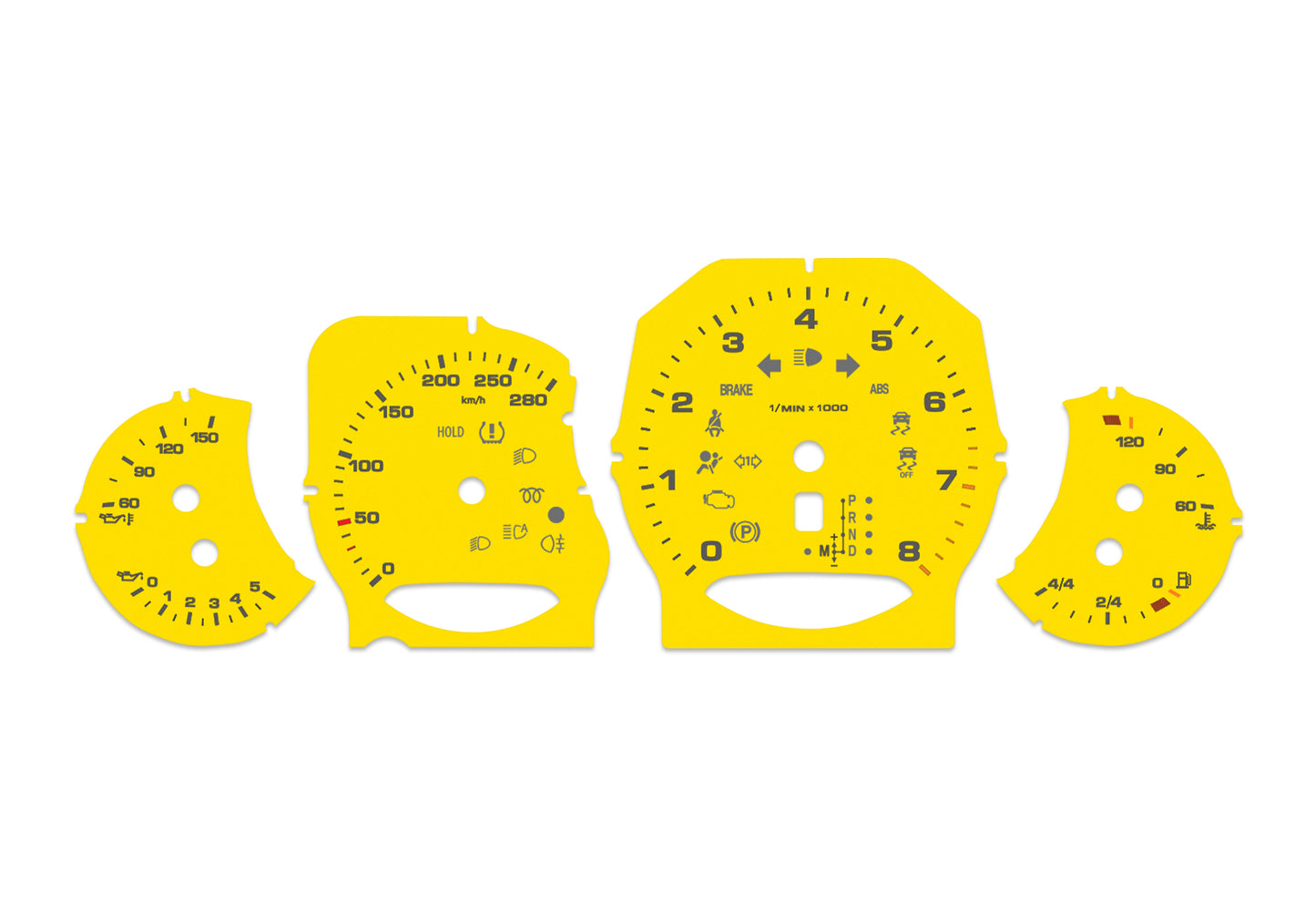Porsche Cayenne Yellow - Speedometer Dials Gauges