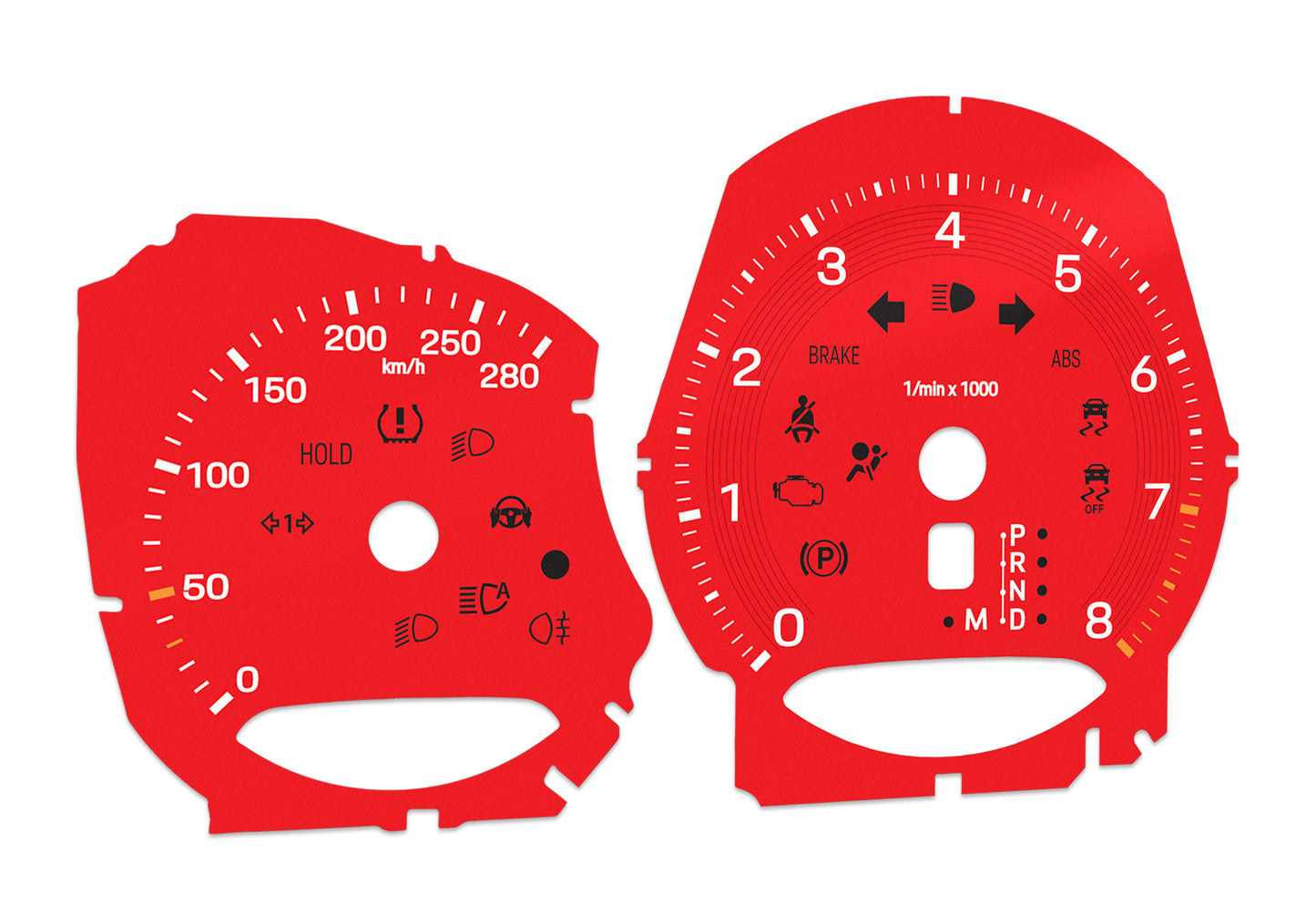 Porsche Macan Red - Speedometer Dials Gauges