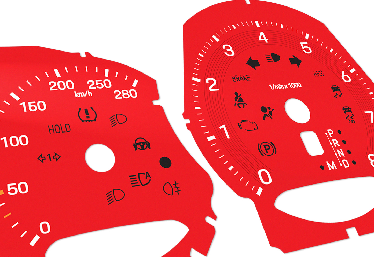 Porsche Macan Red - Speedometer Dials Gauges