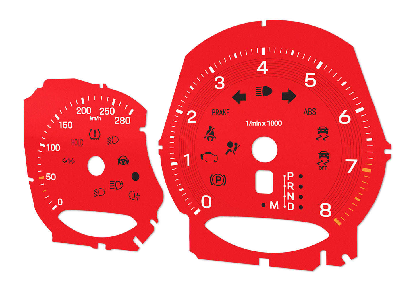 Porsche Macan Red - Speedometer Dials Gauges