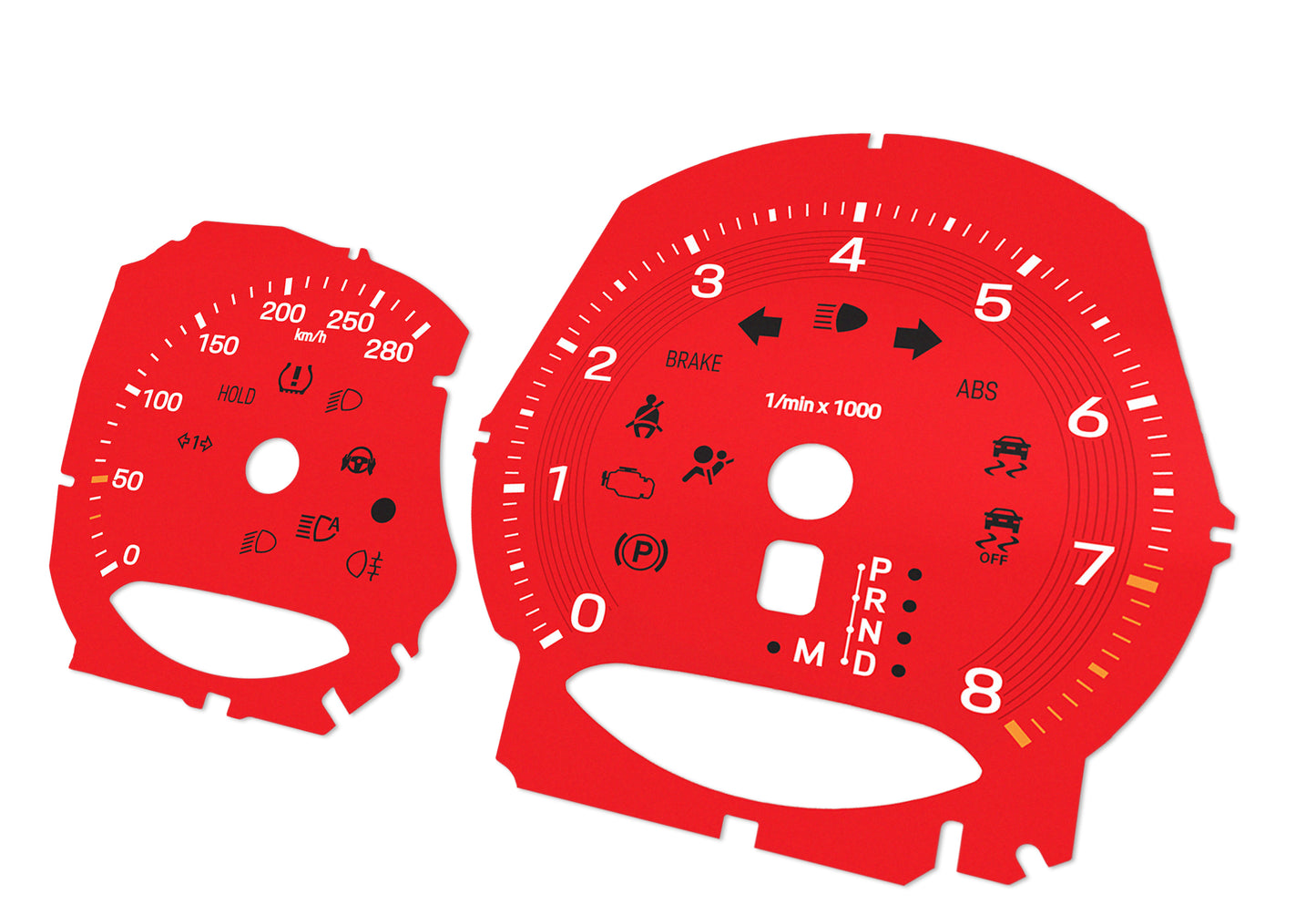 Porsche Macan Red - Speedometer Dials Gauges