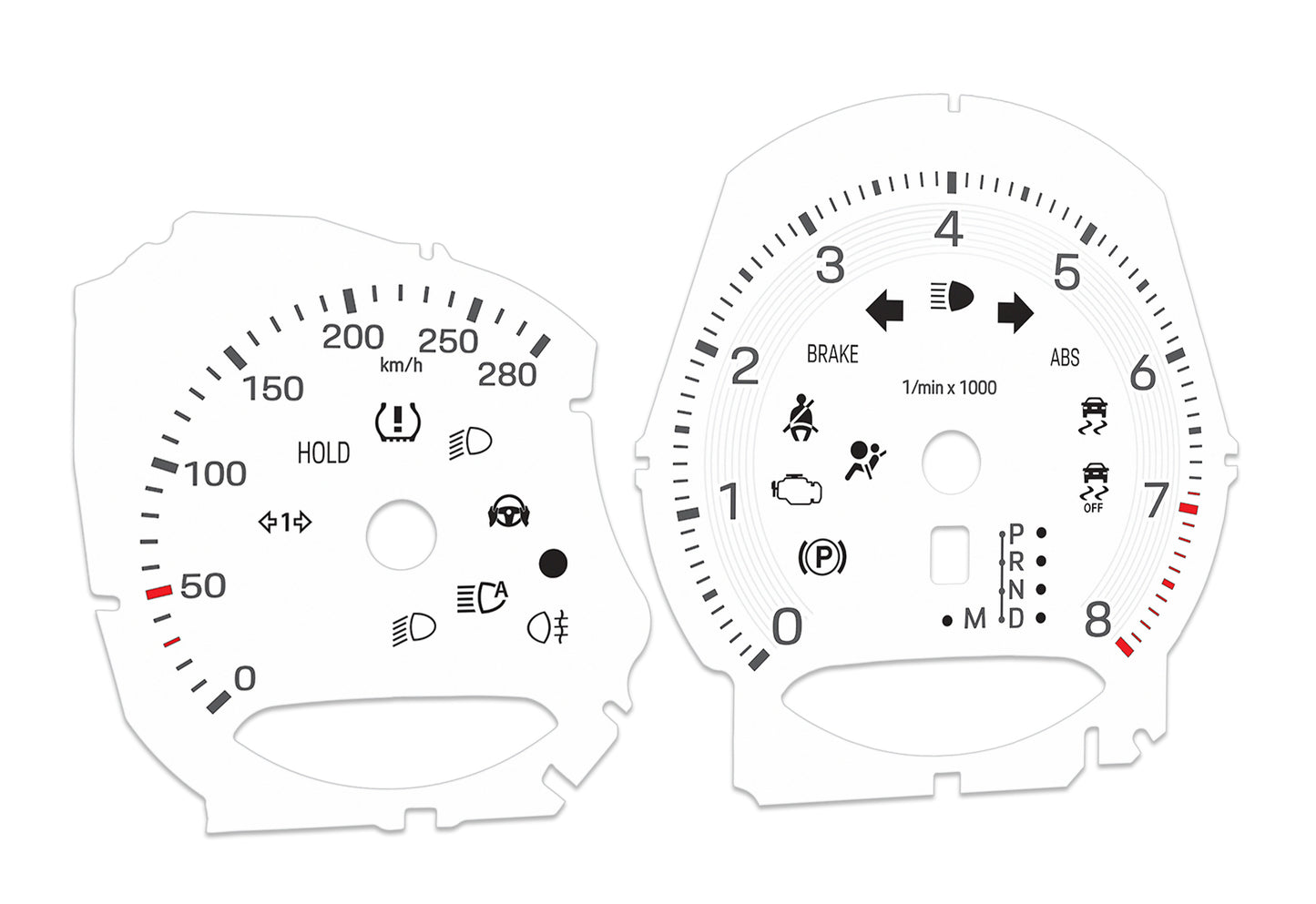 Porsche Macan White - Speedometer Dials Gauges