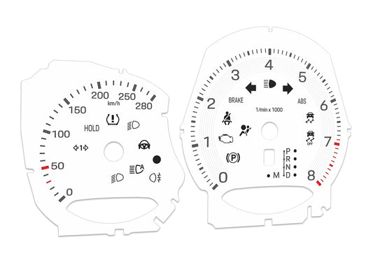 Porsche Macan White - Speedometer Dials Gauges