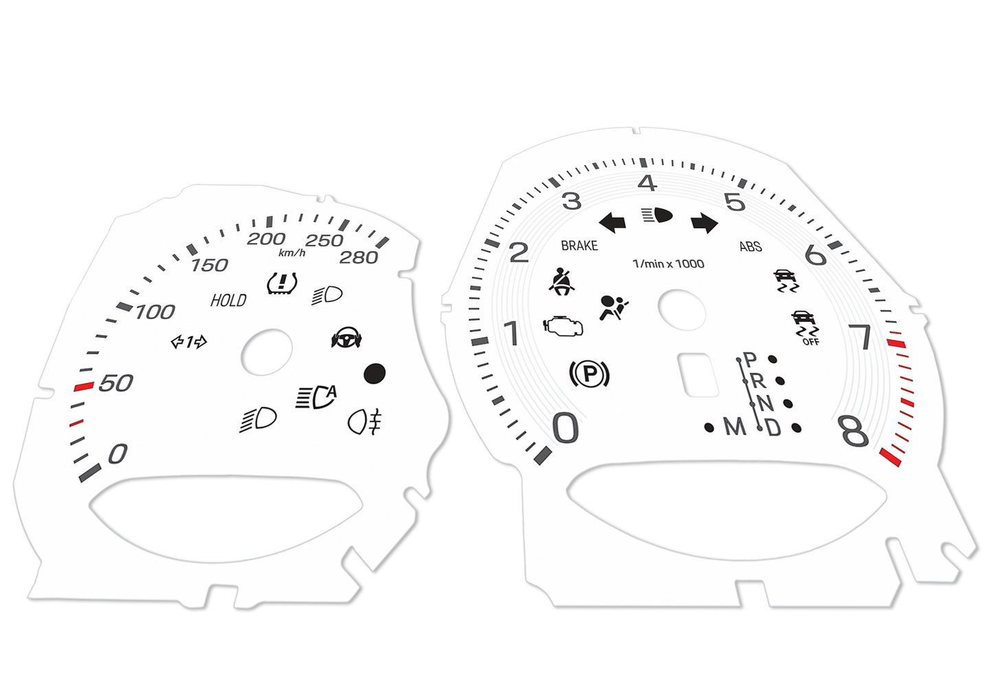 Porsche Macan White - Speedometer Dials Gauges