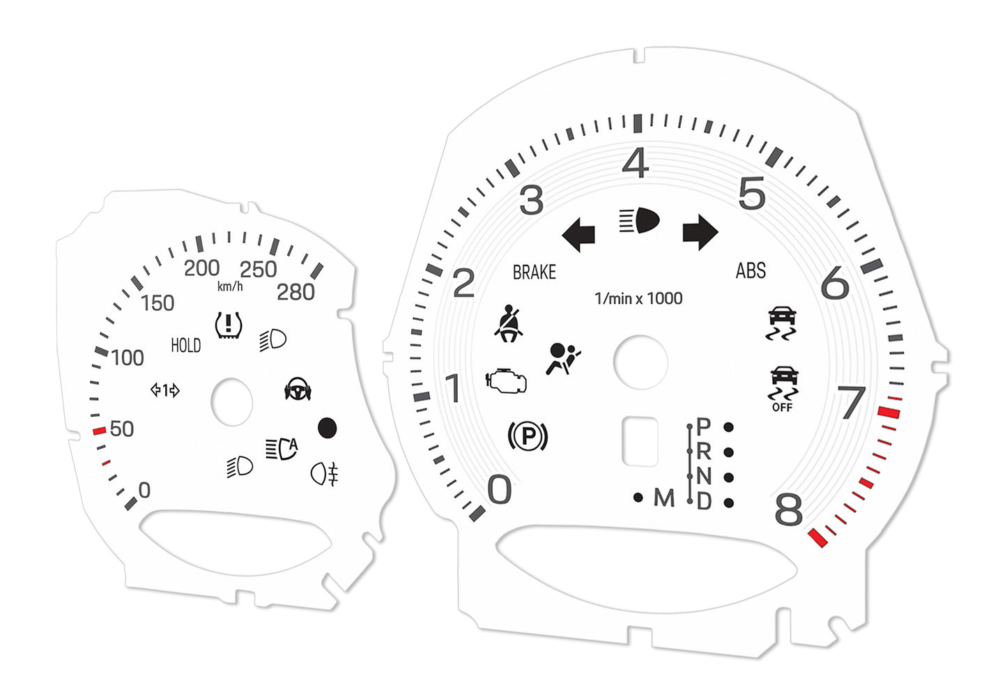 Porsche Macan White - Speedometer Dials Gauges