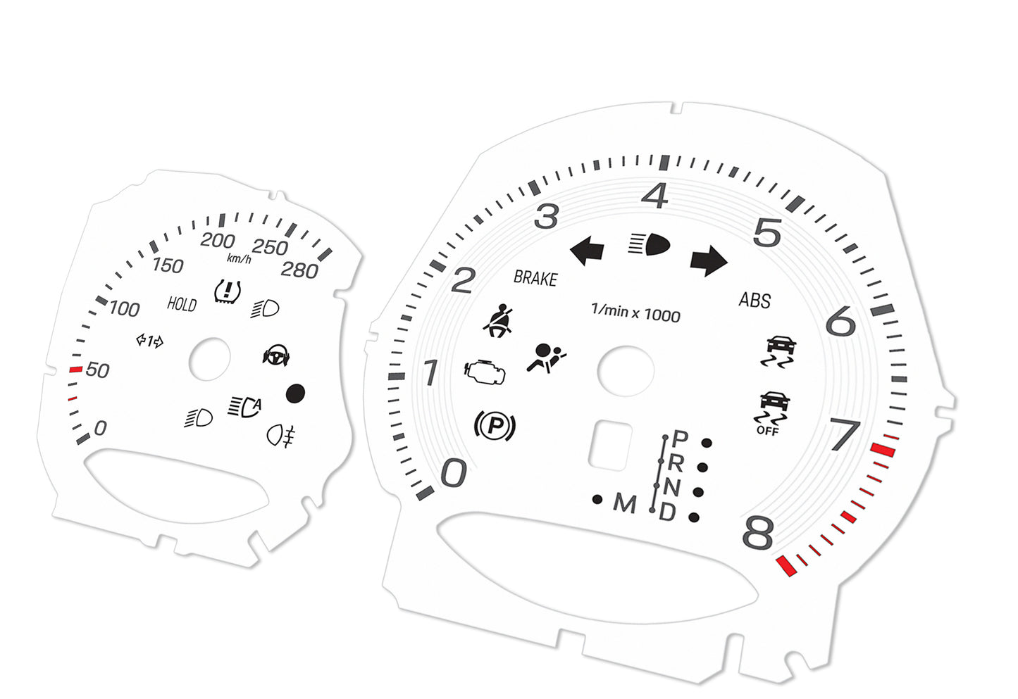 Porsche Macan White - Speedometer Dials Gauges