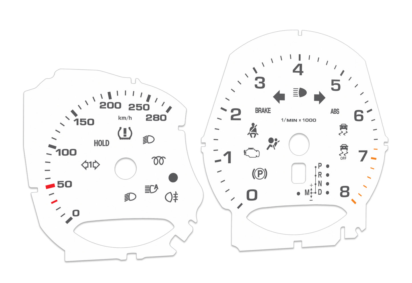 Porsche Macan White - Speedometer Dials Gauges
