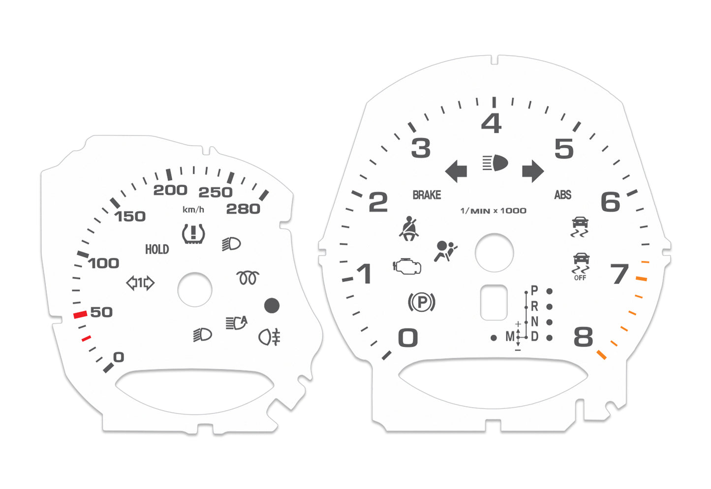 Porsche Macan White - Speedometer Dials Gauges